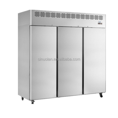 Large Deep Refrigerator Stainless Steel Kitchen Display Refrigerator Industrial Frost Free 3 Door Upright Freezer