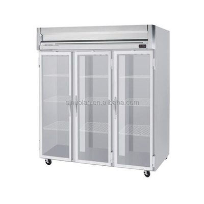 Large Deep Refrigerator Stainless Steel Kitchen Display Refrigerator Industrial Frost Free 3 Door Upright Freezer