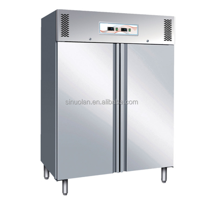 CE Stainless Steel Hotel Kitchen Double Sided Commercial Refrigerator 2 Door Kitchen Refrigeration Door Handle