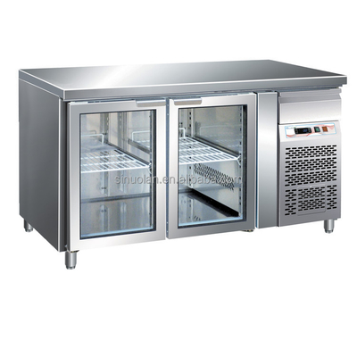 Home 24 Inch Under Counter Refrigerator Open Air Cooler Undercounter Glass Door Cooler
