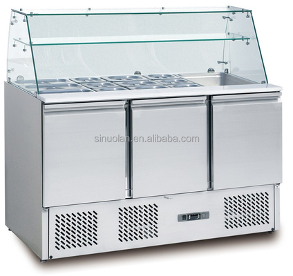 Commercial Under Counter Salad Bar Sandwich Prep Table Refrigerator Pizza Prep Fridge Cooler Refrigeration Equipment
