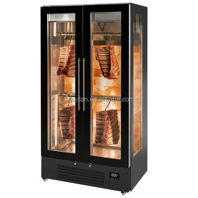 8K Mirror 304 Stainless Steel Dry Ager Meat Age Two Door Beef Steak Ager Fridge Refrigerator Meat Dry Aging Cabinet