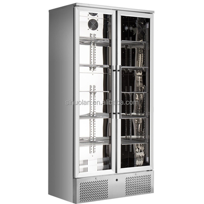 8K Mirror 304 Stainless Steel Dry Ager Meat Age Two Door Beef Steak Ager Fridge Refrigerator Meat Dry Aging Cabinet