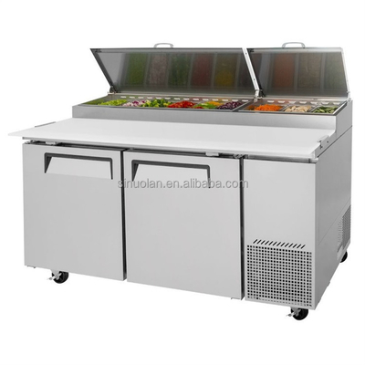 Catering Salad Bar Prep Counter Refrigerator Stainless Salad Display Bar Sandwich Preparation Pizza Marble Pizza Table