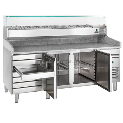 Salad Bar Counter Design Counter Chiller Pizza Display/Bar Preparation Sandwich Table Kitchen Refrigeration Equipment