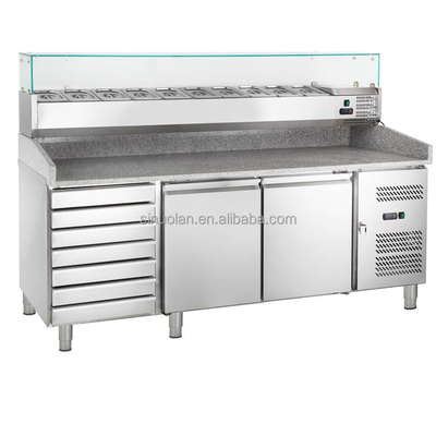 Salad Bar Counter Design Counter Chiller Pizza Display/Bar Preparation Sandwich Table Kitchen Refrigeration Equipment