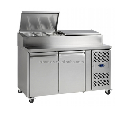 Stainless Steel Refrigerated Pizza Prep Table Salad Bar Sandwich Chiller Salad Preparation Pizza Counter Cooler