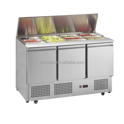 Stainless Steel Refrigerated Pizza Prep Table Salad Bar Sandwich Chiller Salad Preparation Pizza Counter Cooler