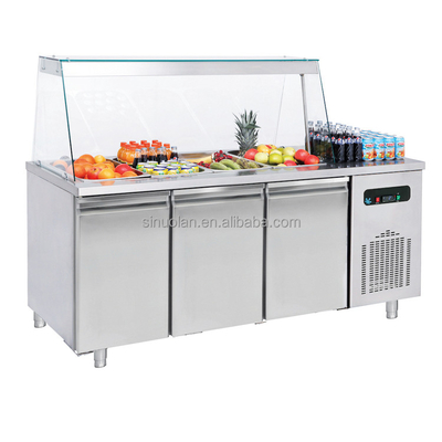 Pizza Working Table Pizza Preparation Professional Salad Chiller Display Table