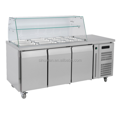 Pizza Working Table Pizza Preparation Professional Salad Chiller Display Table