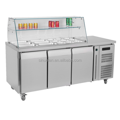 Pizza Working Table Pizza Preparation Professional Salad Chiller Display Table