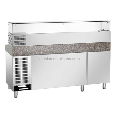 Marble Top Pizza Prep Table Refrigerator Refrigerated Pizza Work Table Counter