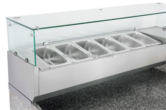 Kitchen Salad Bar Prep Table Refrigerated Equipment Stainless Food Prep Table