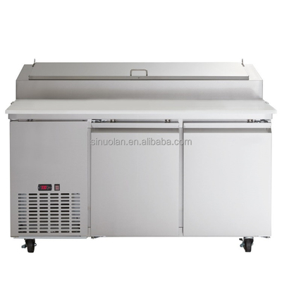 Stainless Steel Pizza Prep Table Refrigerator Pizza Preparation Counter Fridge Salad Bar Freezer Chiller Sandwich Refrigerated