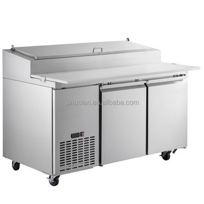 Stainless Steel Pizza Prep Table Refrigerator Pizza Preparation Counter Fridge Salad Bar Freezer Chiller Sandwich Refrigerated