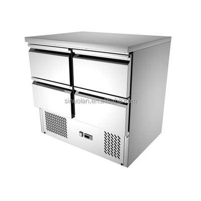 Stainless Steel Food Prep Table Counter Top Salad Bar Workbench Restaurant Equipment Kitchen Refrigerator