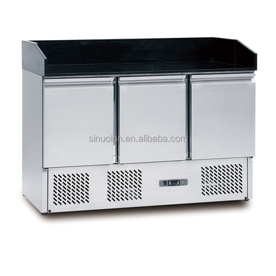 Stainless Steel Food Prep Table Counter Top Salad Bar Workbench Restaurant Equipment Kitchen Refrigerator