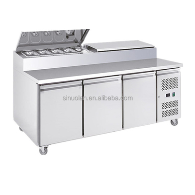 Subway Sandwich Prep Table Refrigerated Pizza Work Table/ Pizza Prep Table Pizza Preparation Counter Fridge