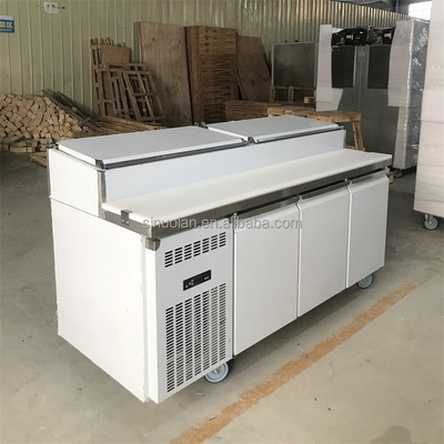 Subway Sandwich Prep Table Refrigerated Pizza Work Table/ Pizza Prep Table Pizza Preparation Counter Fridge