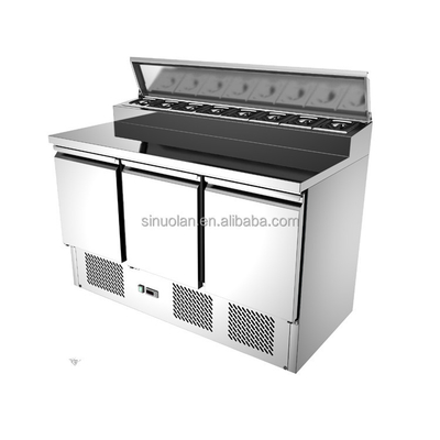 2 Door Sandwich Prep Table Fridge Pizza Fridge Sandwich Prep Table Pizza Counter Topping Refrigerator