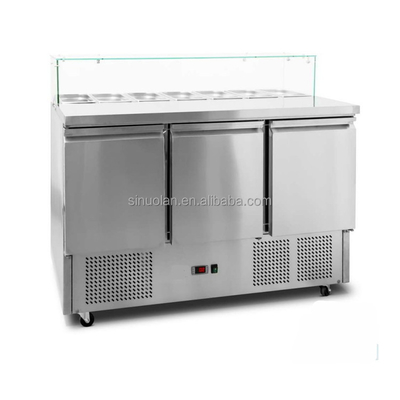 Luxury Pizza Counter Commercial 2 Door Refrigerator Sandwich Prep Table Undercounter Refrigerator