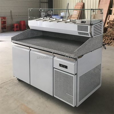 Kitchen Pizza Prep Table Kitchen Equipment With 1.5 M 1.8M 2 M Pizza Counter Chiller For Sale