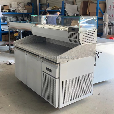 Kitchen Pizza Prep Table Kitchen Equipment With 1.5 M 1.8M 2 M Pizza Counter Chiller For Sale