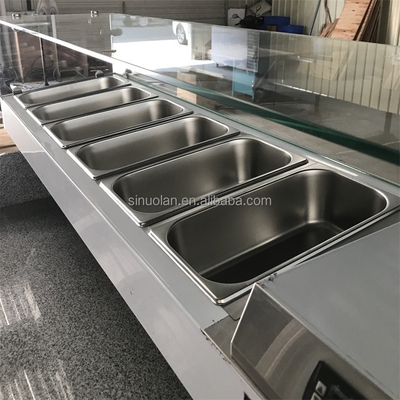 Kitchen Pizza Prep Table Kitchen Equipment With 1.5 M 1.8M 2 M Pizza Counter Chiller For Sale