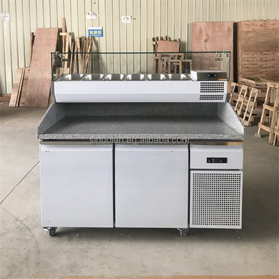 Kitchen Pizza Prep Table Kitchen Equipment With 1.5 M 1.8M 2 M Pizza Counter Chiller For Sale
