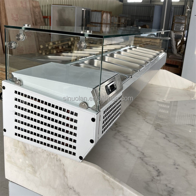 Stainless Steel Undercounter Cooler Cabinet Refrigerated Fish Refrigerated Pizza Prep Tables
