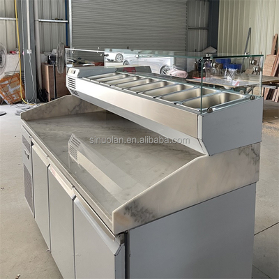 Top Saladette Refrigeration Sandwich Prep Tables R134a Salad Fridge Bar Equip Salad Pizza Counter Refrigerator Display