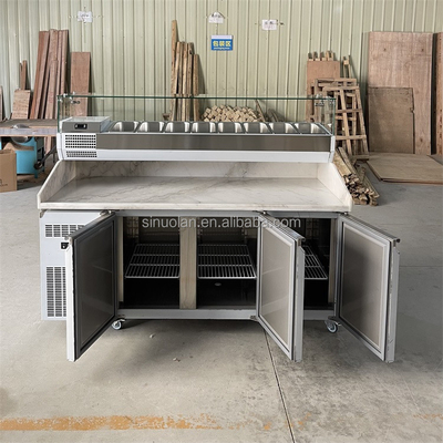 Top Saladette Refrigeration Sandwich Prep Tables R134a Salad Fridge Bar Equip Salad Pizza Counter Refrigerator Display