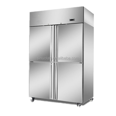 Commercial Stainless Steel Freezers Direct Fan Air Compressor Cooling System No Frost Upright Kitchen Refrigerators Fridges