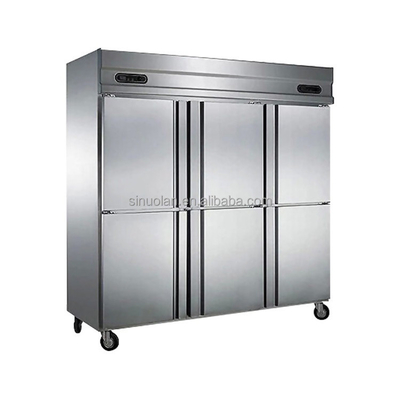 1400-1500L Lager Size Triple Door Fan Cooling Frost Free Stainless Standing Chiller/freezer For Catering Kitchen