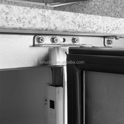 Professional Stainless Steel And Marble Top Pizza Prep Table/pizza Display Refrigerator/refrigerated Pizza Counter