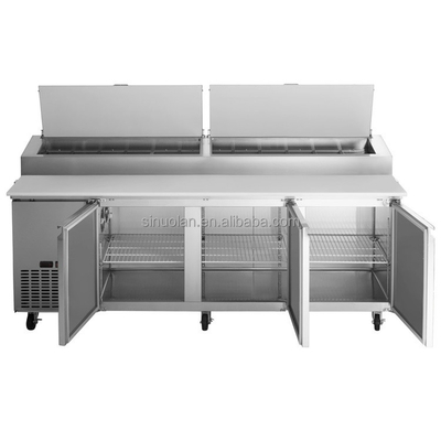 Commercial Refrigerator High Quality Pizza Prep Table 48 72 Inch Sandwich Prep Table 3 Door Pizza Freezer