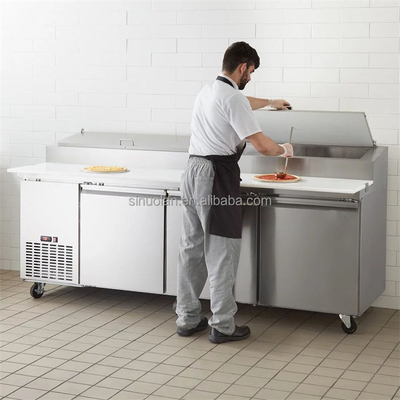 Commercial Refrigerator High Quality Pizza Prep Table 48 72 Inch Sandwich Prep Table 3 Door Pizza Freezer
