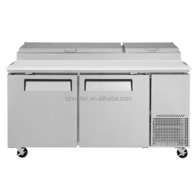 High Quality Two Three Doors Stainless Steel Refrigerated Pizza Prep Table For Pizzas Sandwiches Bar