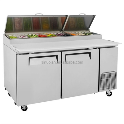 1500mm Length Work Table Two Door 1.5 Meter Pizza Prep Counter Salad Bar Table