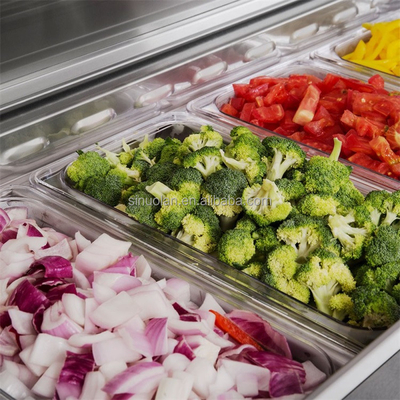 Commercial Salad Prep Table Refrigerator 2 Door Pizza Salad Bar Subway Display Fridge Refrigerator