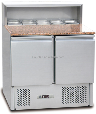 Professional Stainless Steel Pizza Display Refrigerator / Refrigerated Pizza Salad Counter Pizza Prep Table