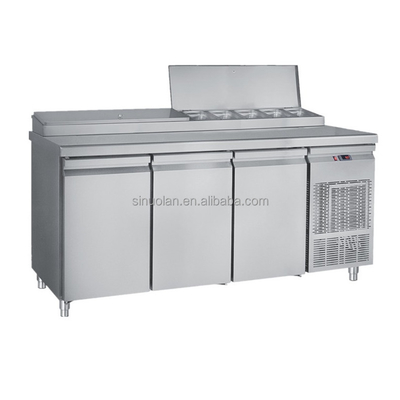 Stainless Steel With G/N Container Pizza Preparation Counter Fridge