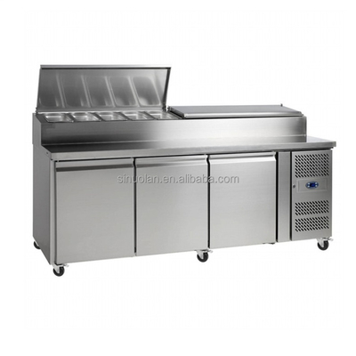 Stainless Steel With G/N Container Pizza Preparation Counter Fridge