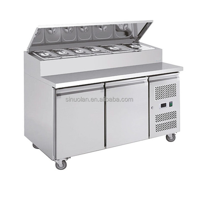 Air Cooling Salad Prep Table Refrigerator / Commercial Hotel Refrigerated Equipment USA Style 2 Door Sandwich Prep Table