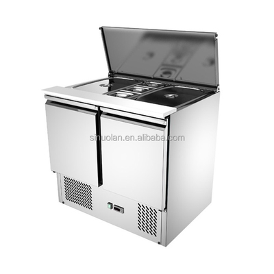 Customized Service Commercial Pizza Prep Table Refrigerator 60 Inches Sandwich Prep Table
