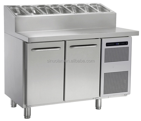 Commercial Prep Station Stainless Steel Refrigerator Salad Sandwich Pizza Prep Table