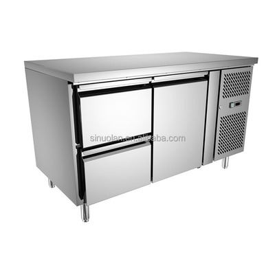 American Style 48 inches Under Counter Chiller 2 Door Kitchen Work Bench Undercounter Refrigerator Drawer
