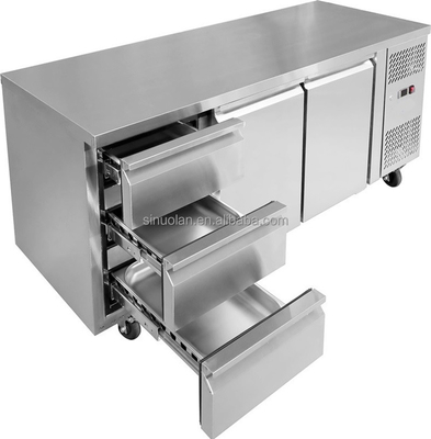 Factory Price Salad Bar Cooler Containers Industrial Refrigerator Drawer Under Counter Freezer Pizza Display Keep Fresh Fridge