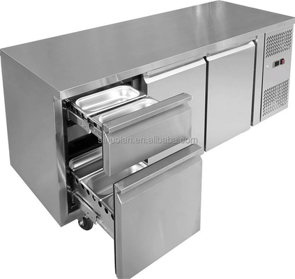 Factory Price Salad Bar Cooler Containers Industrial Refrigerator Drawer Under Counter Freezer Pizza Display Keep Fresh Fridge
