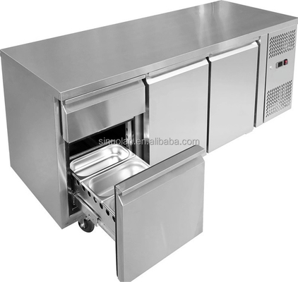 Factory Price Salad Bar Cooler Containers Industrial Refrigerator Drawer Under Counter Freezer Pizza Display Keep Fresh Fridge